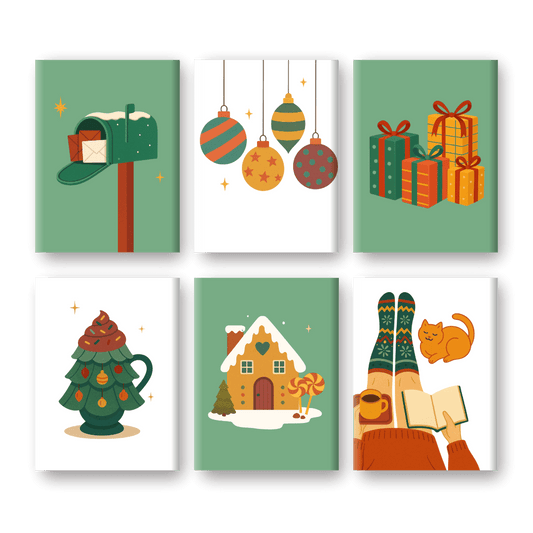 6 Mini Paintings | Gezellige Kerstseizoen Set