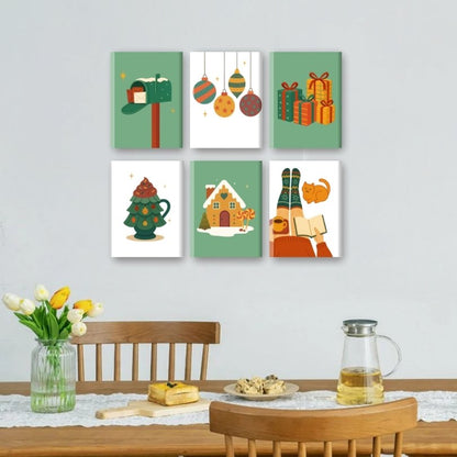 6 Mini Paintings | Gezellige Kerstseizoen Set