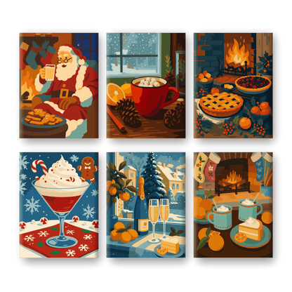 6 Mini Paintings |  Gezellige Kerst set