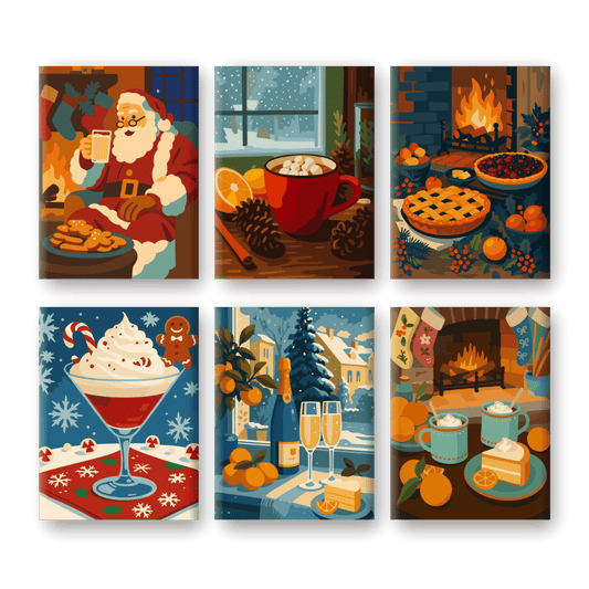 6 Mini Paintings |  Gezellige Kerst set