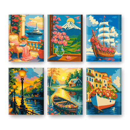 6 Mini Paintings | Droom Bestemmingen Set