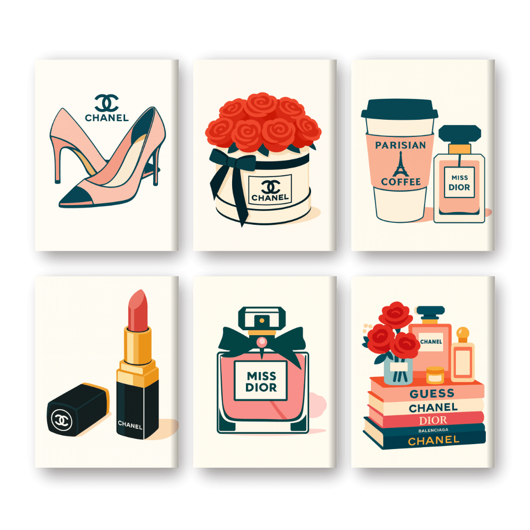 6 Mini Paintings | Elegante Merken Set