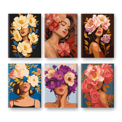 6 Mini Paintings | Bloemendames Set