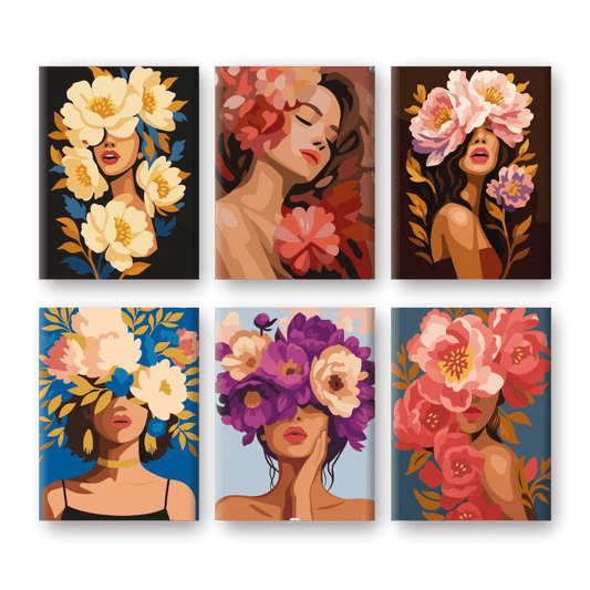 6 Mini Paintings | Bloemendames Set