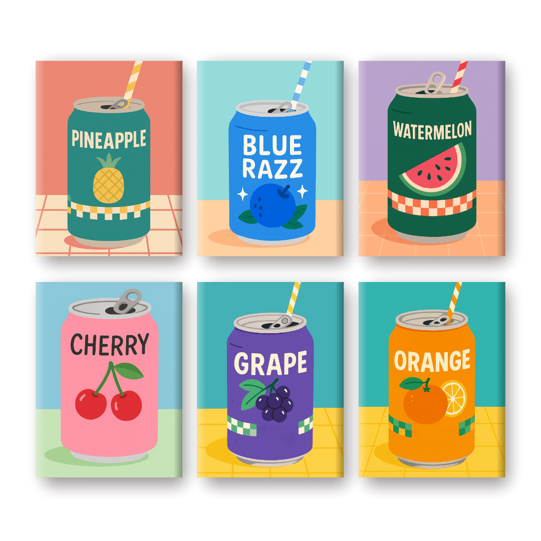 6 Mini Paintings | Fruitige Frisdrank Set