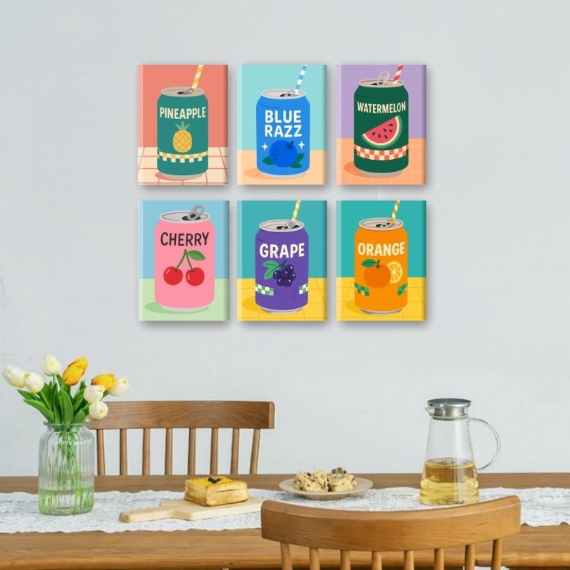 6 Mini Paintings | Fruitige Frisdrank Set