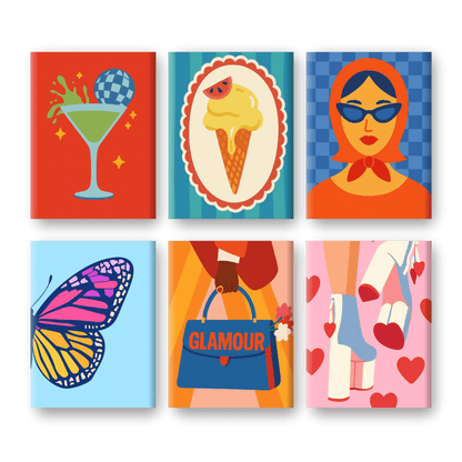6 Mini Paintings | Glamour Set
