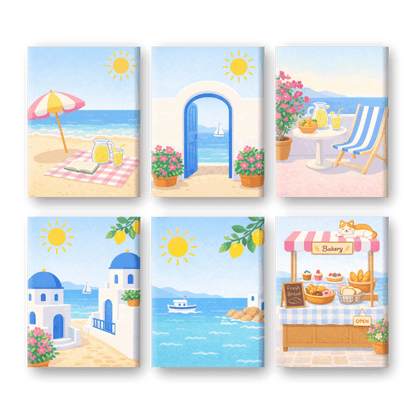 6 Mini Paintings | Griekse Eilanden Set- Schilderen op nummers