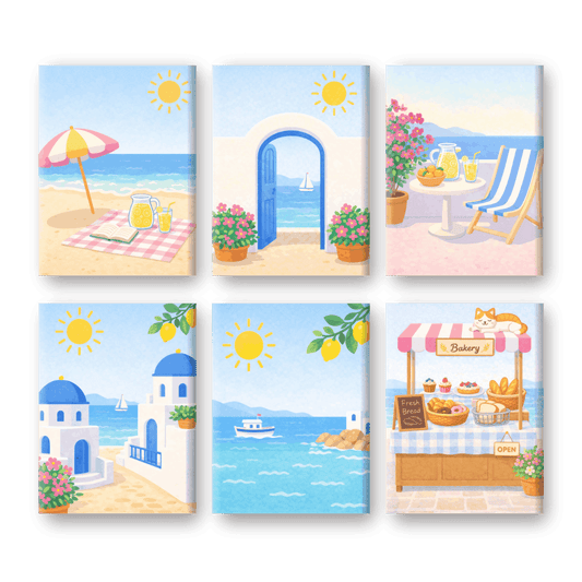 6 Mini Paintings | Griekse Eilanden Set- Schilderen op nummers