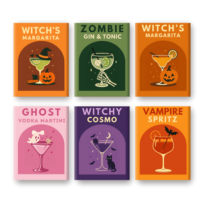 6 Mini Paintings | Halloween Cocktails set