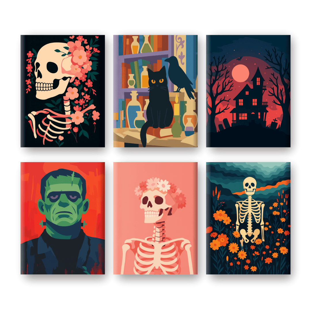 6 Mini Paintings | Halloween Nacht set