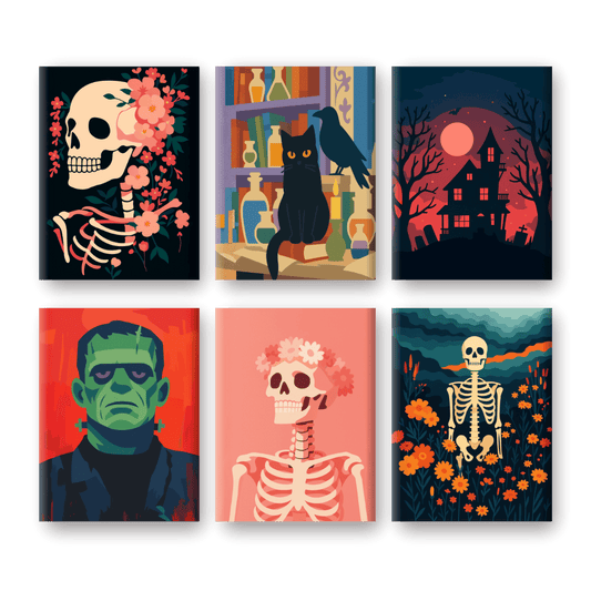 6 Mini Paintings | Halloween Nacht set