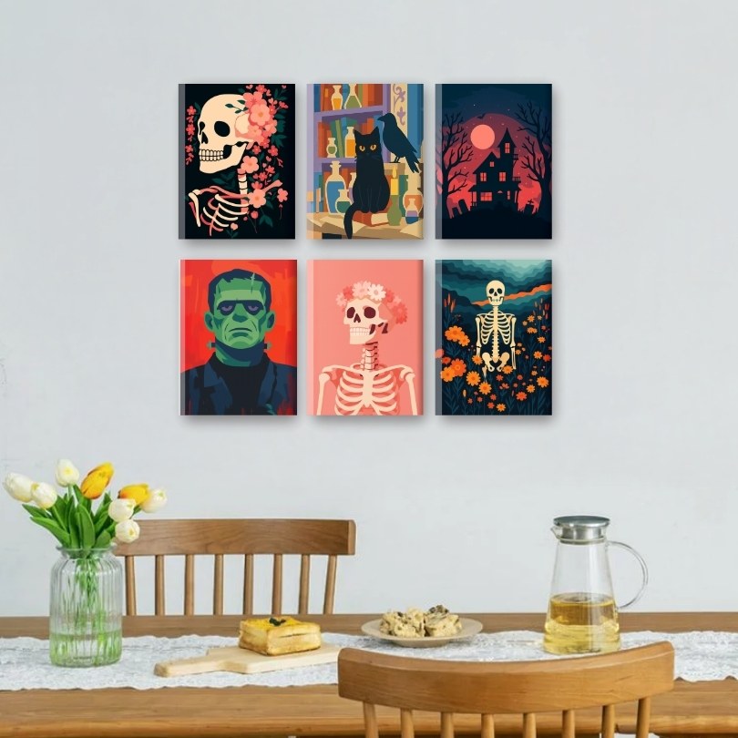 6 Mini Paintings | Halloween Nacht set