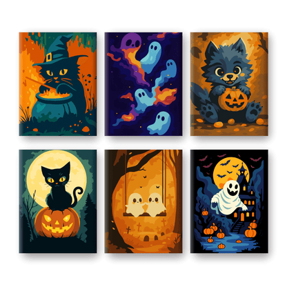 6 Mini Paintings | Halloween Vibes set