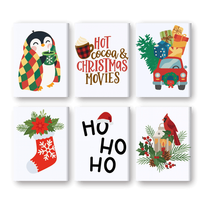 6 Mini Paintings | Ho Ho Ho Kerst set