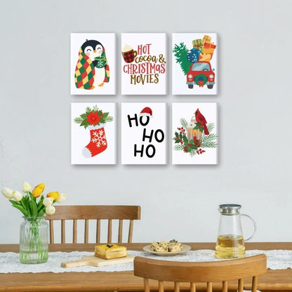 6 Mini Paintings | Ho Ho Ho Kerst set