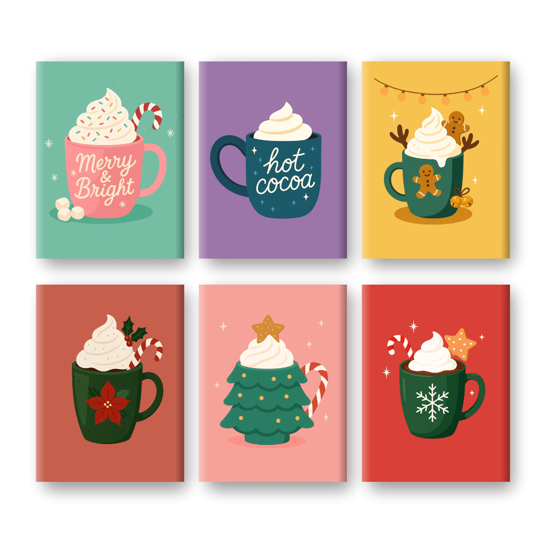 6 Mini Paintings | Warme Chocolademelk Kerst Set