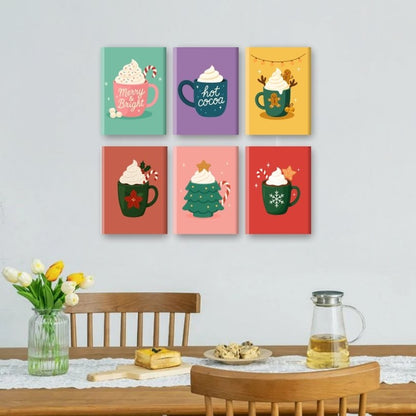 6 Mini Paintings | Warme Chocolademelk Kerst Set
