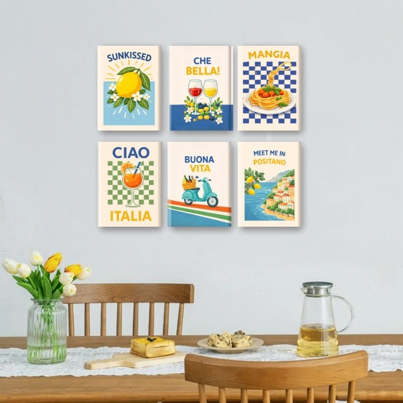 6 Mini Paintings | Italiaanse Buona Vita Set