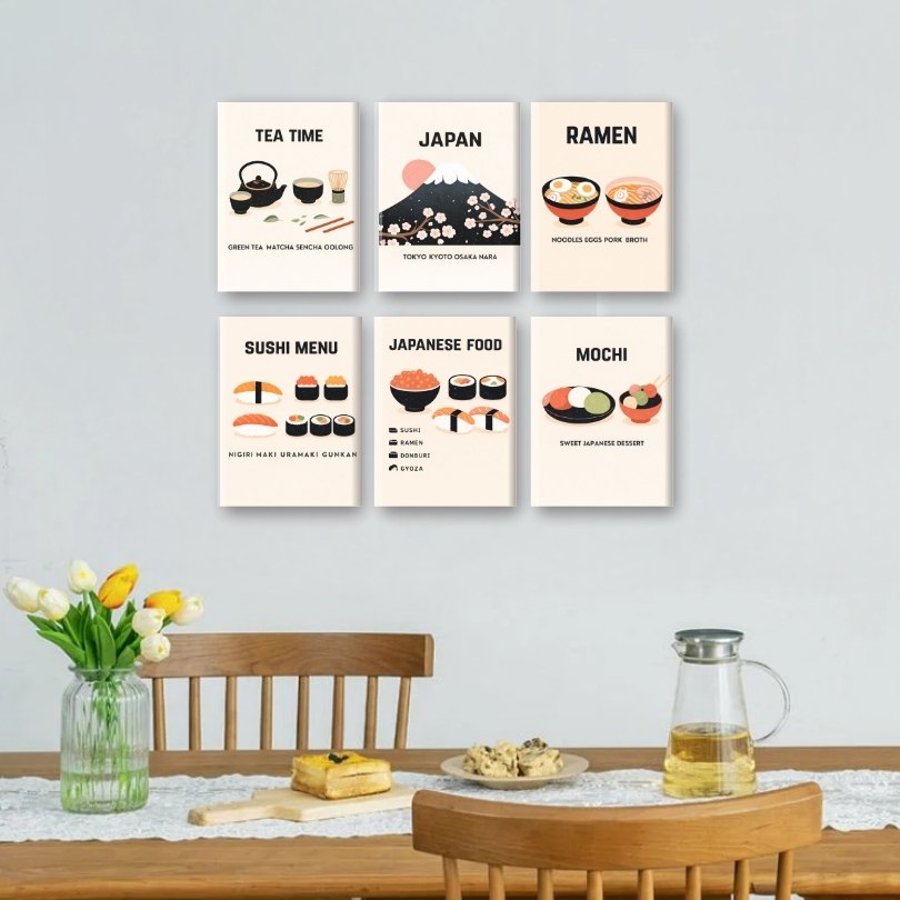 6 Mini Paintings | Japanse Diner Set