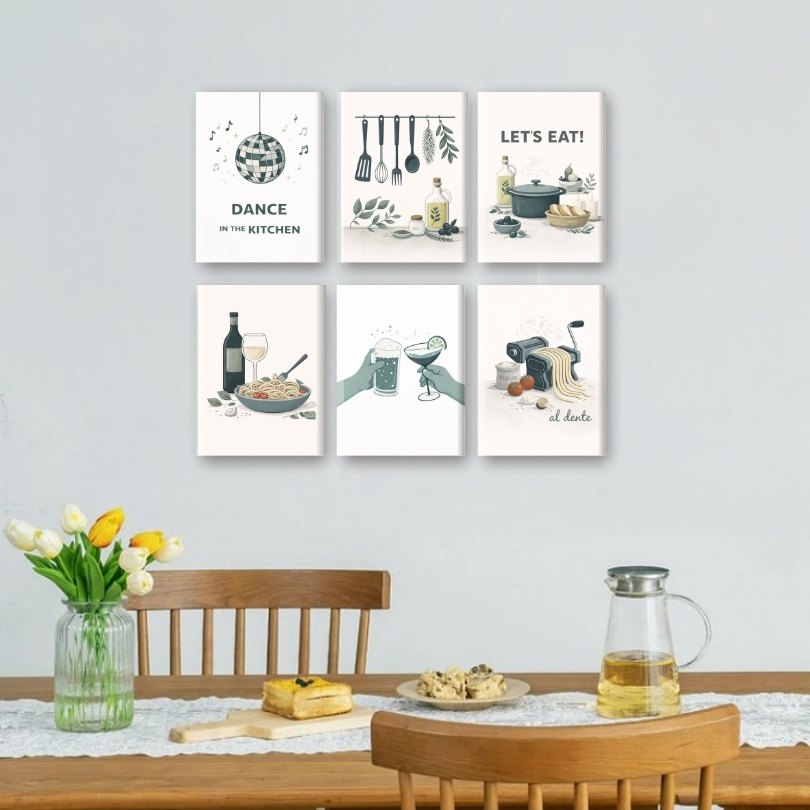 6 Mini Paintings | Keukenmomenten Set