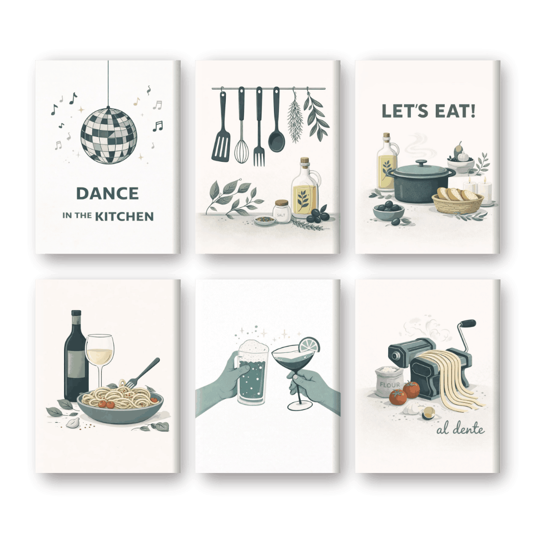 6 Mini Paintings | Keukenmomenten Set- Schilderen op nummers