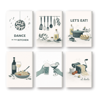6 Mini Paintings | Keukenmomenten Set- Schilderen op nummers