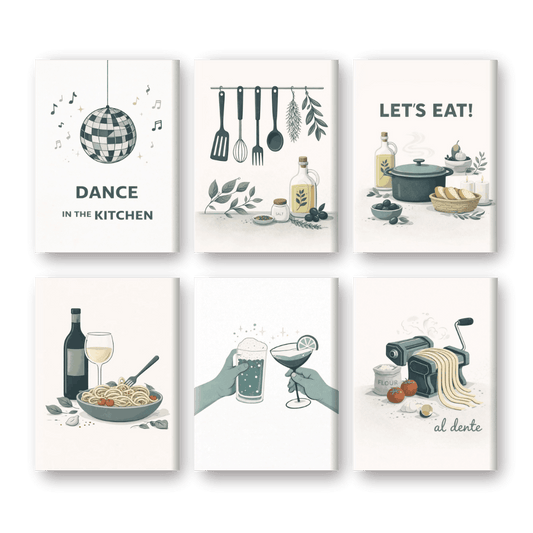 6 Mini Paintings | Keukenmomenten Set- Schilderen op nummers