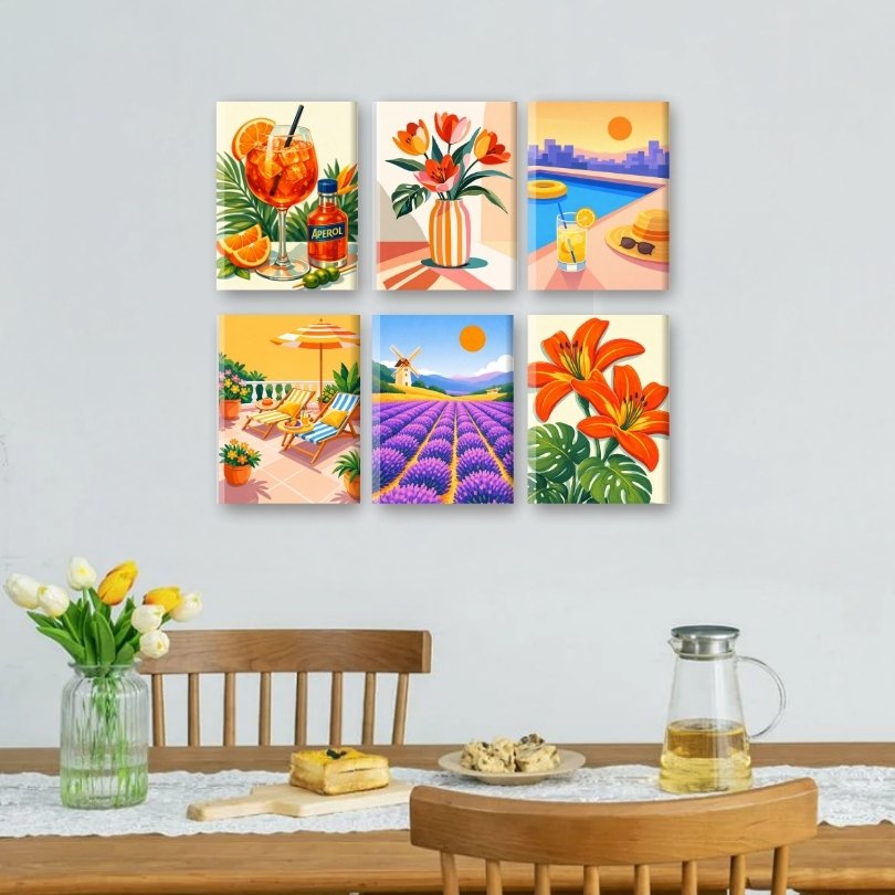 6 Mini Paintings | Prachtige Zomer Set