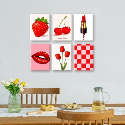 6 Mini Paintings | Rode Esthetiek Set