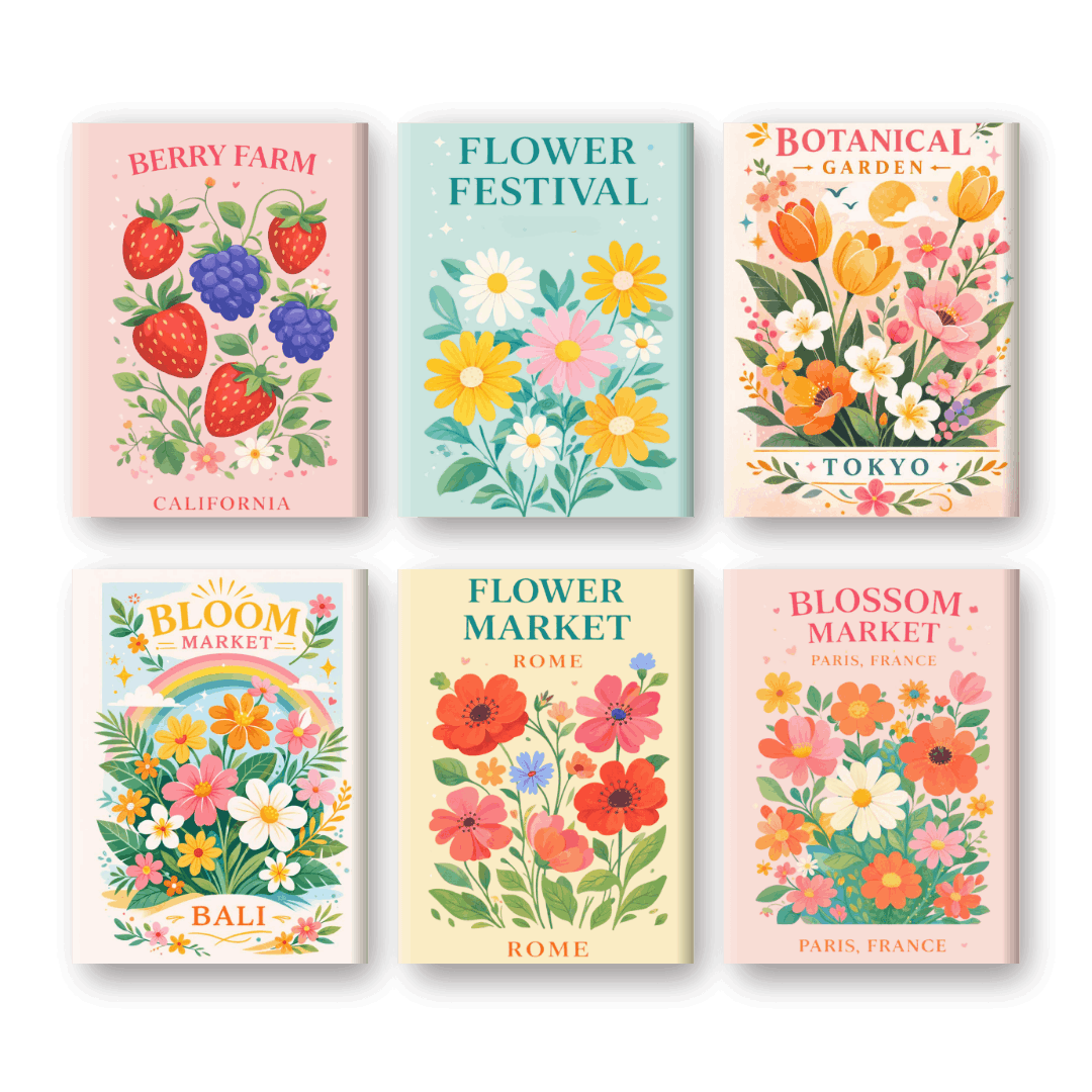6 Mini Paintings | Bloemenfestival Set- Schilderen op nummers