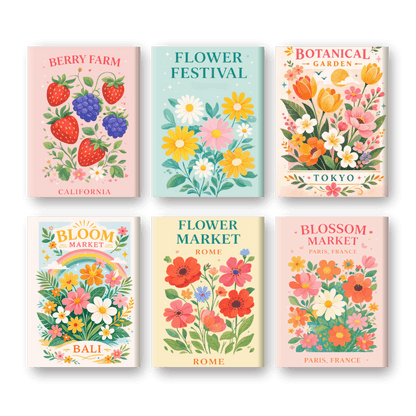 6 Mini Paintings | Bloemenfestival Set- Schilderen op nummers