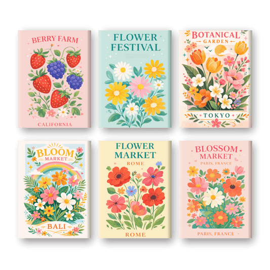 6 Mini Paintings | Bloemenfestival Set- Schilderen op nummers
