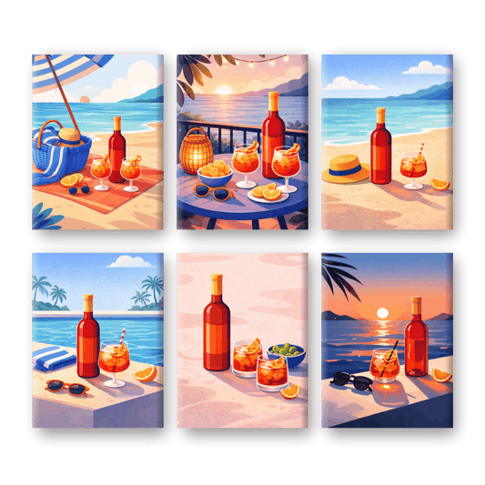 6 Mini Paintings | Aperitivo Zomer Set- Schilderen op nummers