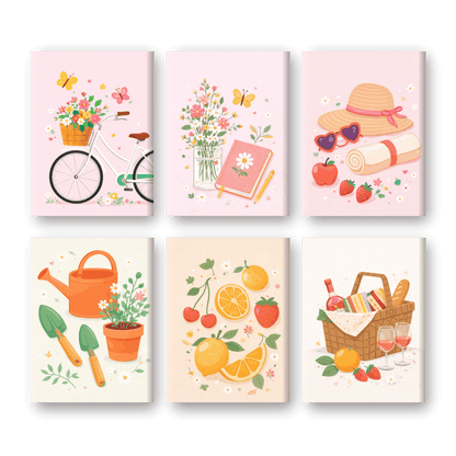 6 Mini Paintings | Lente Vibes Set- Schilderen op nummers