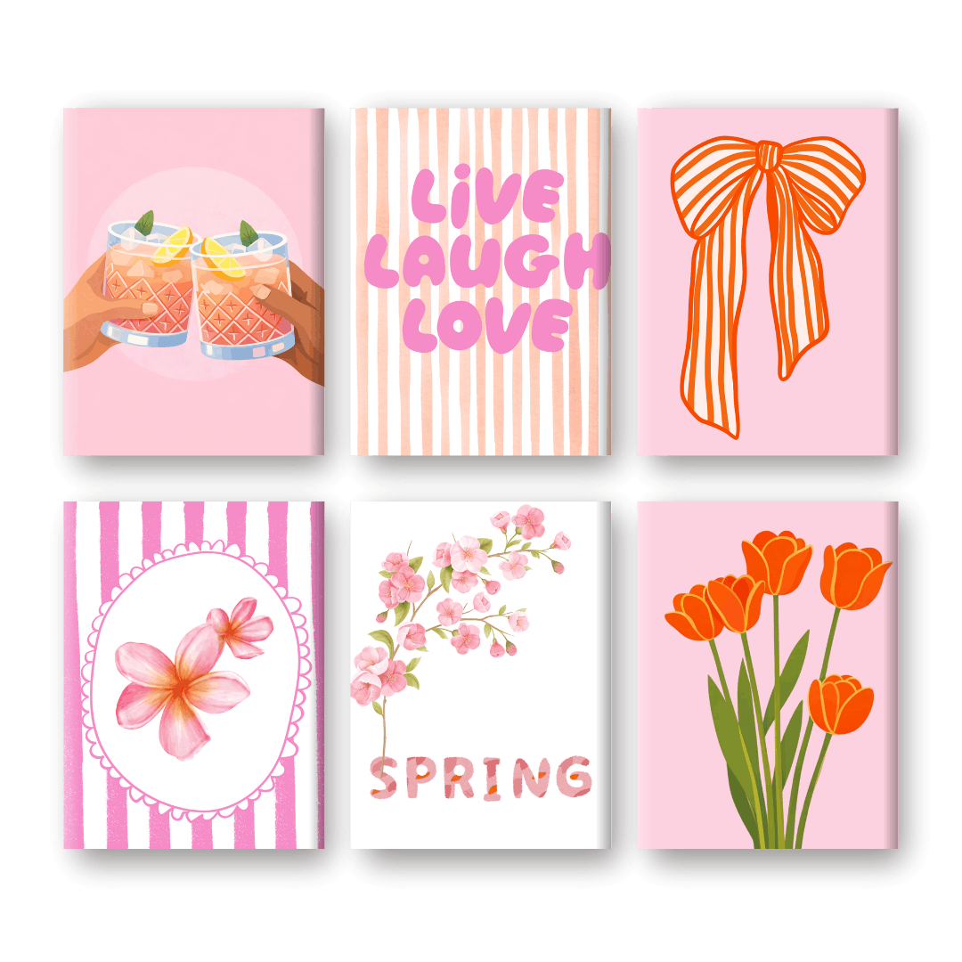 6 Mini Paintings | Leef Lach Heb Lief Set- Schilderen op nummers