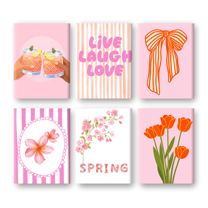 6 Mini Paintings | Leef Lach Heb Lief Set- Schilderen op nummers