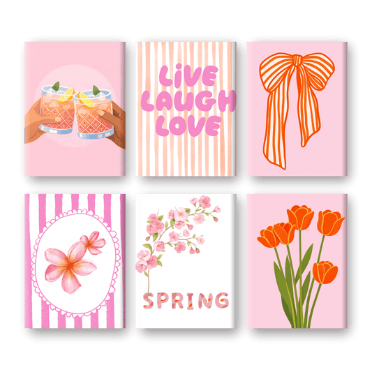 6 Mini Paintings | Leef Lach Heb Lief Set- Schilderen op nummers