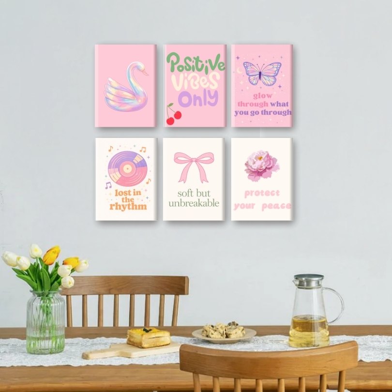 6 Mini Paintings | Positieve Vibes Set