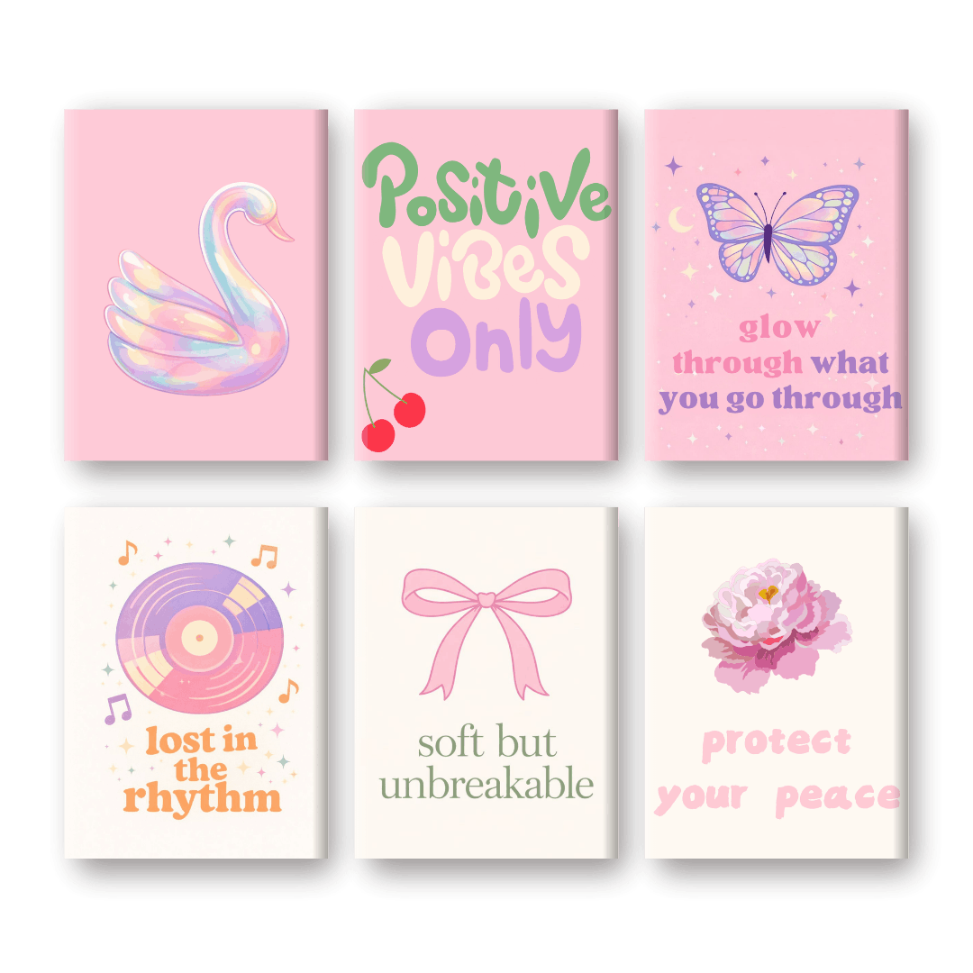 6 Mini Paintings | Positieve Vibes Set- Schilderen op nummers