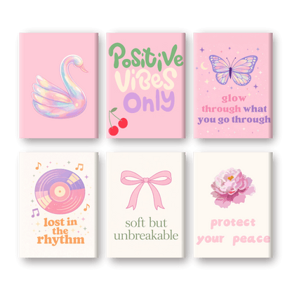 6 Mini Paintings | Positieve Vibes Set- Schilderen op nummers