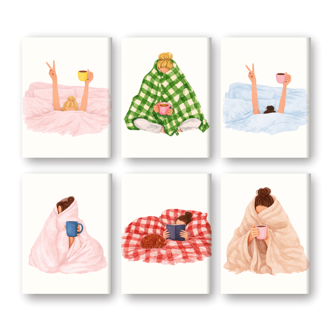 6 Mini Paintings | Luie Ochtend Set- Schilderen op nummers