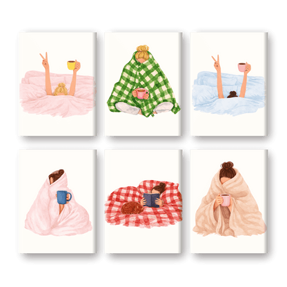 6 Mini Paintings | Luie Ochtend Set- Schilderen op nummers