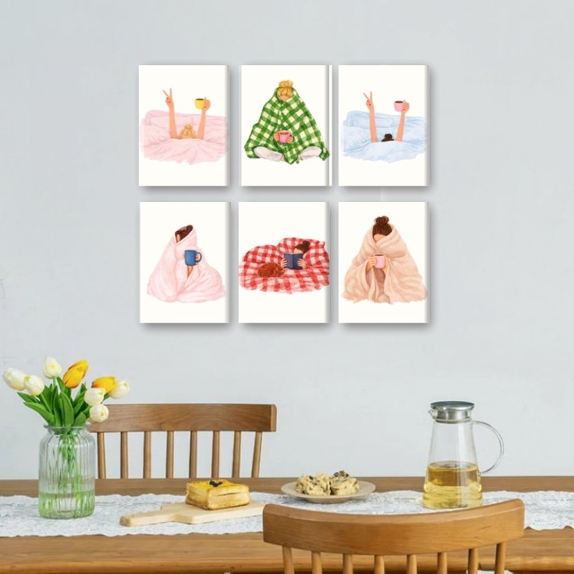 6 Mini Paintings | Luie Ochtend Set