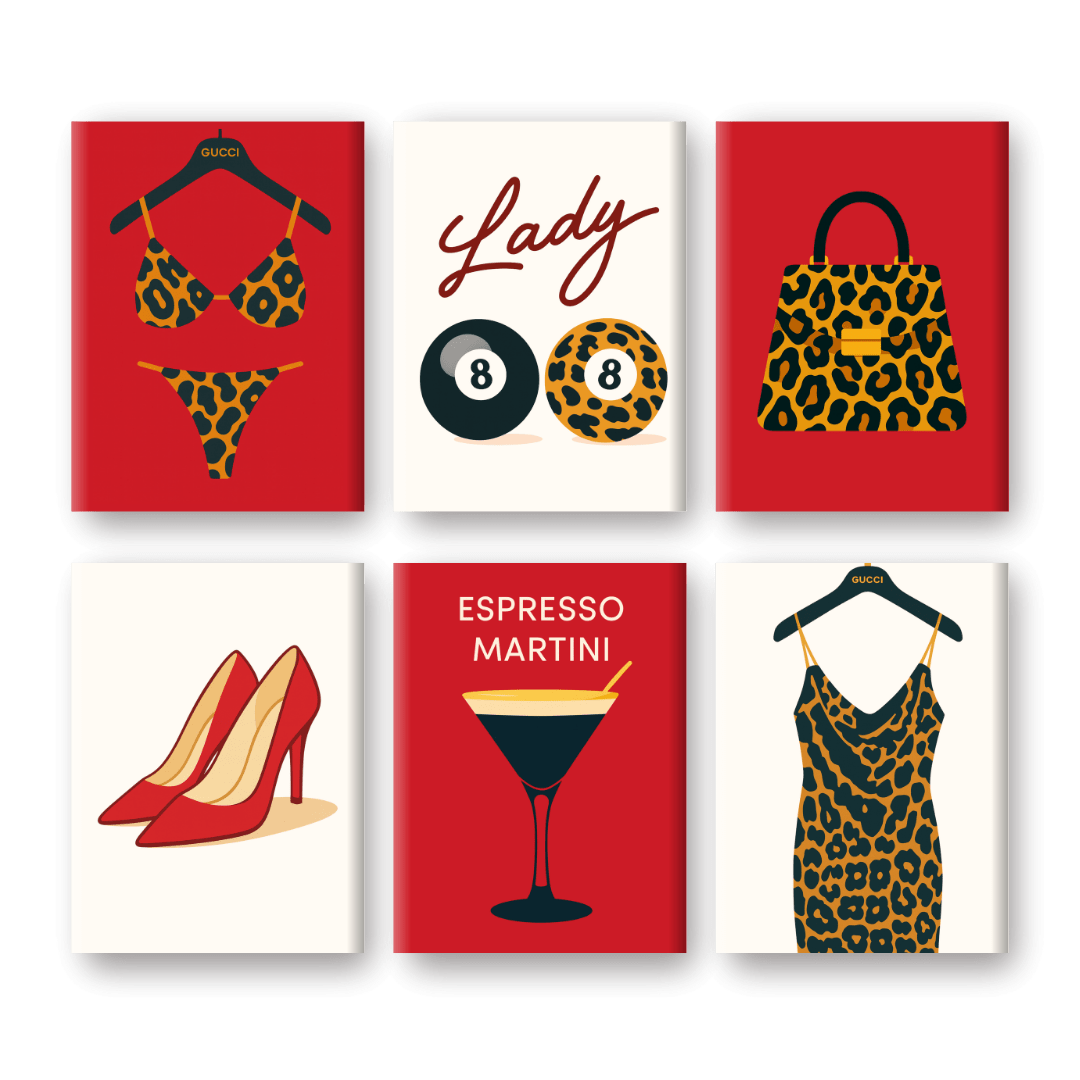 6 Mini Paintings | Luipaardprint Set