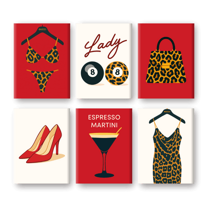 6 Mini Paintings | Luipaardprint Set