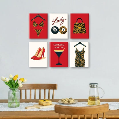 6 Mini Paintings | Luipaardprint Set