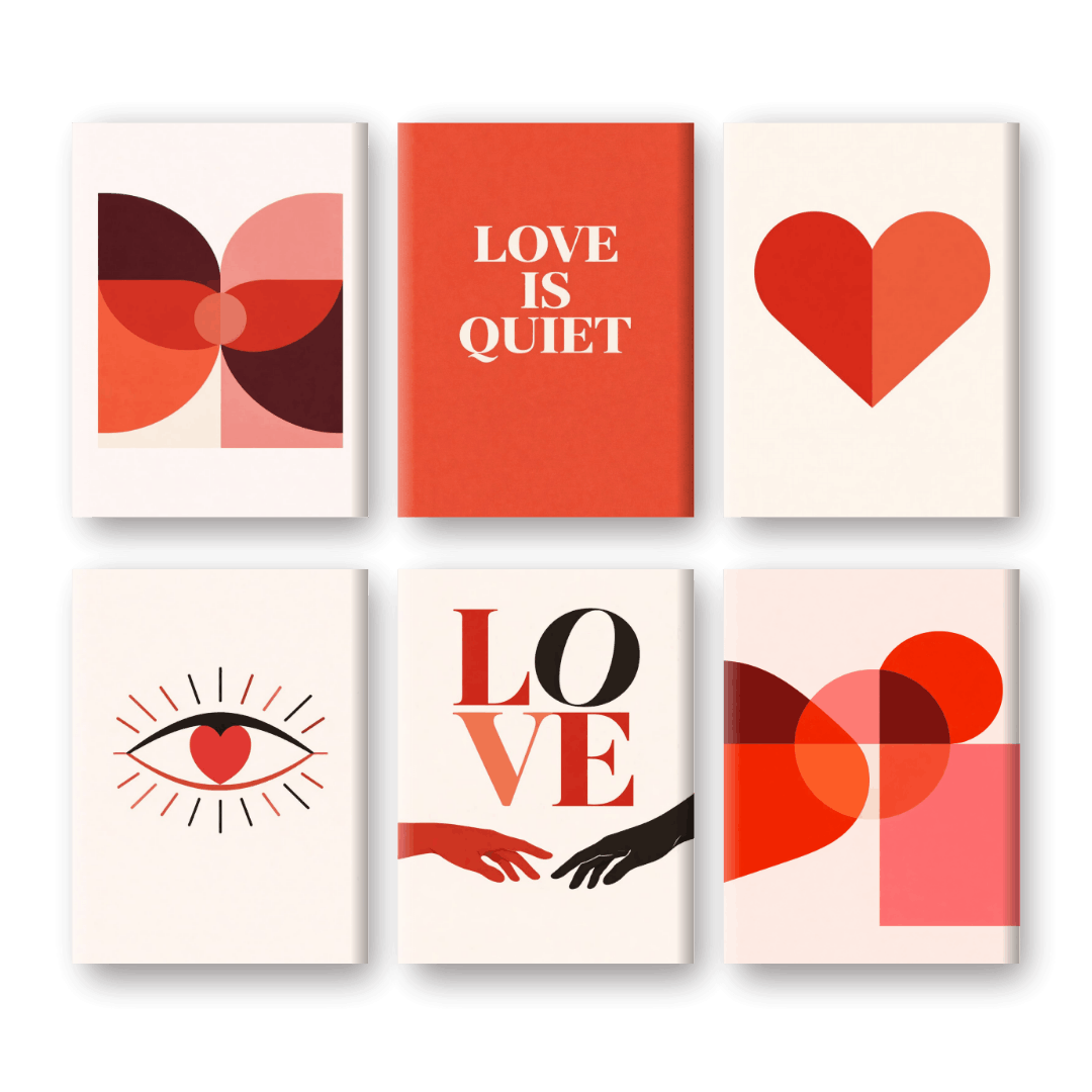 6 Mini Paintings | Love Is Quiet Set- Schilderen op nummers