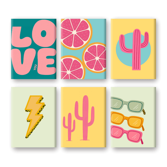 6 Mini Paintings | Love Retro Set