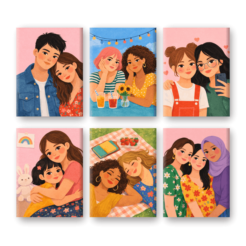 6 Mini Paintings | Dierbaren Set- Schilderen op nummers